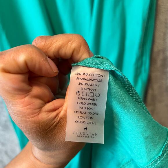 Peruvian Connection Women’s Sleeveless Scoop Neck Pima Cotton Jersey Dress Large - Picture 8 of 8